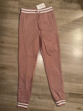 Fashion Nova Men's Rose Joggers with White Stripe Waistband